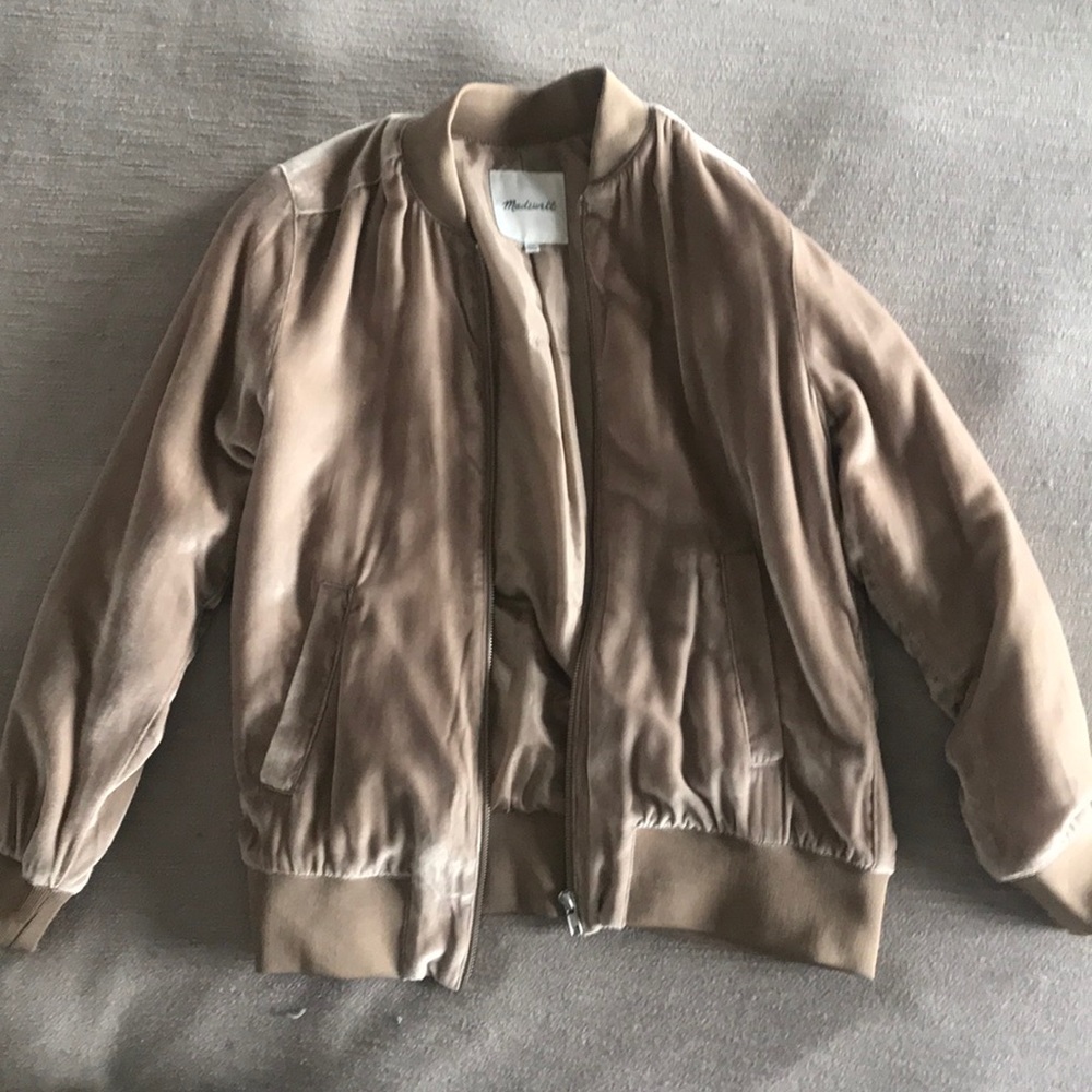 SOLD Madewell velvet bomber jacket - Picture 3 of 6